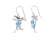 Larimar & White Topaz Penguin Earring LAR-RUE-40.