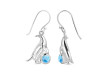 Larimar & White Topaz Penguin Earring LAR-RUE-44.