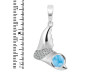 Larimar & White Topaz Whale Tail Pendant LAR-RUP-10.
