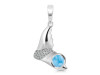 Larimar & White Topaz Whale Tail Pendant LAR-RUP-10.