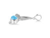 Larimar & White Topaz Whale Tail Pendant LAR-RUP-10.
