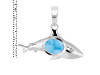 Larimar & White Topaz Shark Pendant LAR-RUP-13.