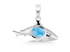 Larimar & White Topaz Shark Pendant LAR-RUP-13.