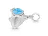 Larimar & White Topaz Shark Pendant LAR-RUP-13.