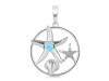 Larimar & White Topaz Star Fish & Shell Pendant LAR-RUP-16.