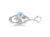 Larimar & White Topaz Dolphin & Waves Pendant LAR-RUP-20.
