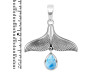 Larimar Whale Tail Pendant LAR-RUP-22.