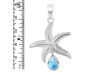 Larimar & White Topaz Star Fish Pendant LAR-RUP-31.
