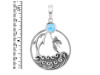 Larimar & White Topaz Dolphin & Mermaid & Waves Pendant LAR-RUP-34.