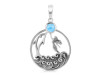 Larimar & White Topaz Dolphin & Mermaid & Waves Pendant LAR-RUP-34.