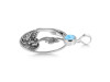 Larimar & White Topaz Dolphin & Mermaid & Waves Pendant LAR-RUP-34.