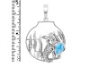 Larimar Mermaid & Shell Pendant LAR-RUP-54.