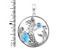 Larimar & Blue Topaz Mermaid & Fish Pendant LAR-RUP-57.