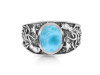 Larimar Octopus & Star Fish & Shell Ring  LAR-RUR-19.