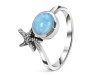 Larimar Star Fish Ring LAR-RUR-2.