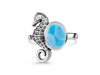 Larimar Sea Horse Ring LAR-RUR-40.