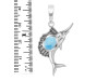 Larimar & White Topaz Sail Fish Pendant LAR-RUP-25.