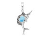 Larimar & White Topaz Sail Fish Pendant LAR-RUP-25.