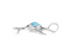 Larimar & White Topaz Sail Fish Pendant LAR-RUP-25.