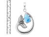 Larimar & White Topaz Whale Tail Pendant LAR-RUP-28.