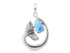 Larimar & White Topaz Whale Tail Pendant LAR-RUP-28.