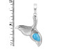 Larimar & White Topaz Whale Tail Pendant LAR-RUP-30.