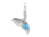 Larimar & White Topaz Whale Tail Pendant LAR-RUP-30.