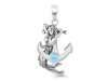 Larimar Mermaid & Anchor Pendant LAR-RUP-9.