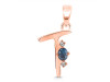 Labradorite & White Topaz Alphabet T Pendant LBD-RDA-20.