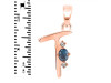 Labradorite & White Topaz Alphabet T Pendant LBD-RDA-20.