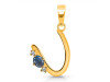 Labradorite & White Topaz Alphabet U Pendant LBD-RDA-21.