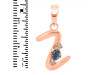 Labradorite & White Topaz Alphabet Z Pendant LBD-RDA-26.