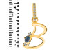 Labradorite & White Topaz Alphabet B Pendant LBD-RDA-28.