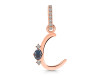 Labradorite & White Topaz Alphabet C Pendant LBD-RDA-29.