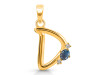 Labradorite & White Topaz Alphabet D Pendant LBD-RDA-4.