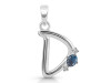 Labradorite & White Topaz Alphabet D Pendant LBD-RDA-4.
