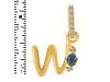 Labradorite & White Topaz Alphabet W Pendant LBD-RDA-49.