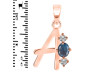Labradorite & White Topaz Alphabet A Pendant LBD-RDA-53.