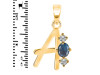 Labradorite & White Topaz Alphabet A Pendant LBD-RDA-53.