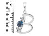 Labradorite & White Topaz Alphabet B Pendant LBD-RDA-54.