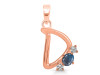 Labradorite & White Topaz Alphabet D Pendant LBD-RDA-56.