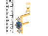 Labradorite & White Topaz Alphabet F Pendant LBD-RDA-58.