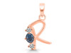 Labradorite & White Topaz Alphabet R Pendant LBD-RDA-70.