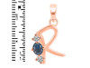 Labradorite & White Topaz Alphabet R Pendant LBD-RDA-70.