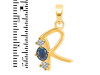 Labradorite & White Topaz Alphabet R Pendant LBD-RDA-70.