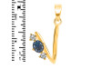 Labradorite & White Topaz Alphabet V Pendant LBD-RDA-74.