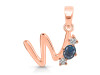 Labradorite & White Topaz Alphabet W Pendant LBD-RDA-75.