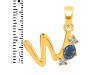 Labradorite & White Topaz Alphabet W Pendant LBD-RDA-75.
