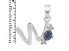 Labradorite & White Topaz Alphabet W Pendant LBD-RDA-75.