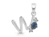 Labradorite & White Topaz Alphabet W Pendant LBD-RDA-75.